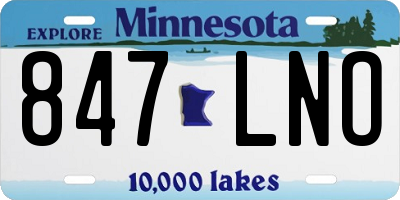 MN license plate 847LNO