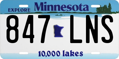 MN license plate 847LNS