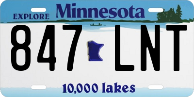 MN license plate 847LNT