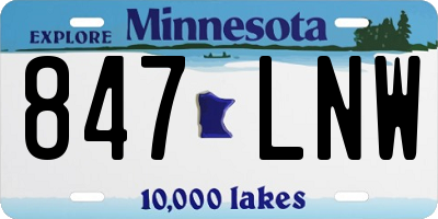 MN license plate 847LNW