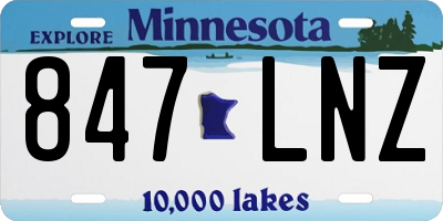 MN license plate 847LNZ