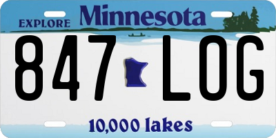 MN license plate 847LOG