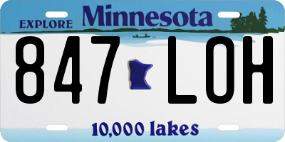 MN license plate 847LOH
