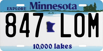 MN license plate 847LOM