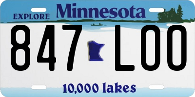 MN license plate 847LOO