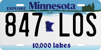 MN license plate 847LOS