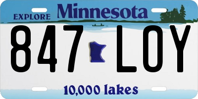 MN license plate 847LOY