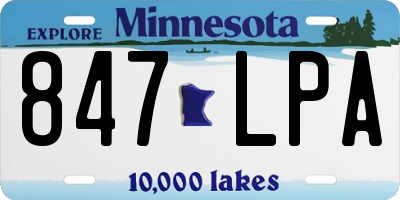 MN license plate 847LPA