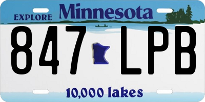 MN license plate 847LPB