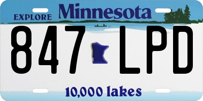 MN license plate 847LPD