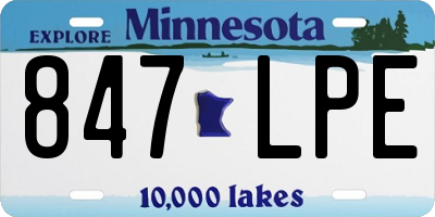 MN license plate 847LPE