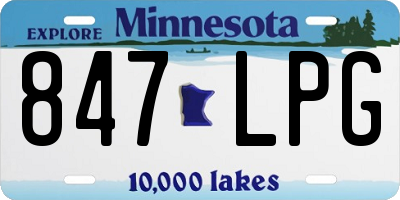 MN license plate 847LPG
