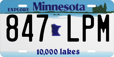 MN license plate 847LPM