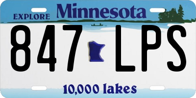 MN license plate 847LPS