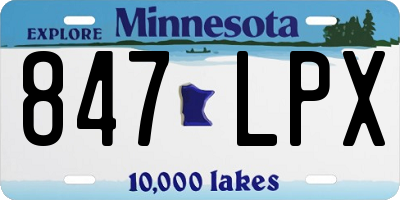 MN license plate 847LPX