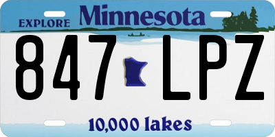 MN license plate 847LPZ