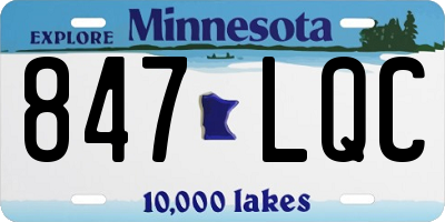 MN license plate 847LQC