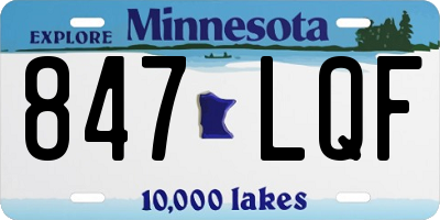MN license plate 847LQF