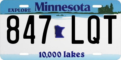 MN license plate 847LQT