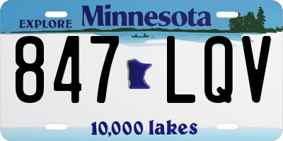 MN license plate 847LQV