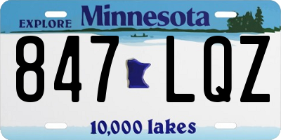 MN license plate 847LQZ