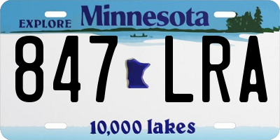 MN license plate 847LRA