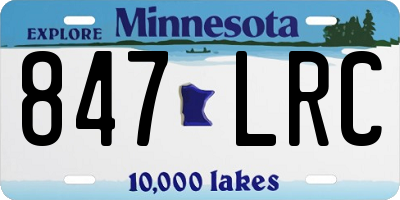 MN license plate 847LRC