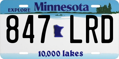 MN license plate 847LRD