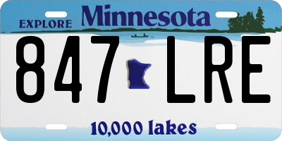MN license plate 847LRE