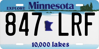 MN license plate 847LRF