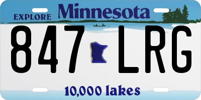 MN license plate 847LRG