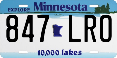 MN license plate 847LRO