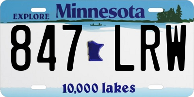 MN license plate 847LRW
