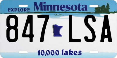 MN license plate 847LSA