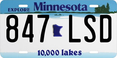 MN license plate 847LSD