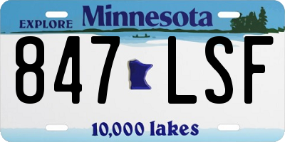 MN license plate 847LSF