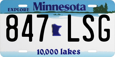 MN license plate 847LSG