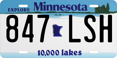 MN license plate 847LSH