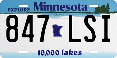 MN license plate 847LSI