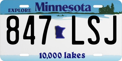 MN license plate 847LSJ