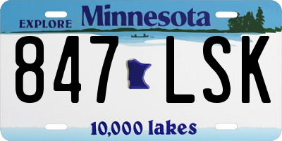 MN license plate 847LSK