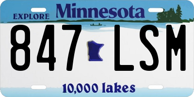 MN license plate 847LSM