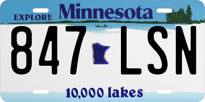 MN license plate 847LSN