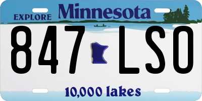 MN license plate 847LSO