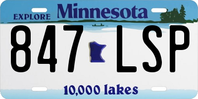 MN license plate 847LSP