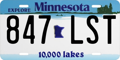 MN license plate 847LST