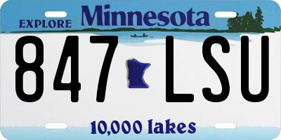 MN license plate 847LSU
