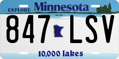 MN license plate 847LSV