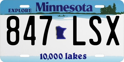 MN license plate 847LSX