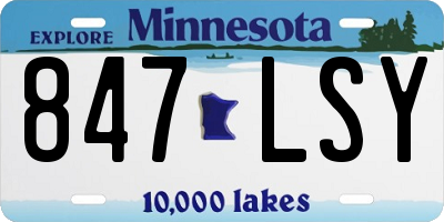 MN license plate 847LSY